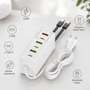 Фото 4 — Сетевое зарядное устройство 120 W с 3 USB и 3 Type-C / Адаптер быстрой зарядки / Универсальный адаптер питания 26X-203