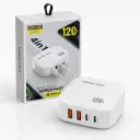Фото 2 — Зарядное устройство 4in1, 120W, 2xUSB-A, 2xType-C, Super Fast, Белый / Сетевой адаптер питания / Быстрая зарядка для телефона