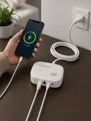 Фото 5 — Зарядное устройство 4in1, 120W, 2xUSB-A, 2xType-C, Super Fast, Белый / Сетевой адаптер питания / Быстрая зарядка для телефона