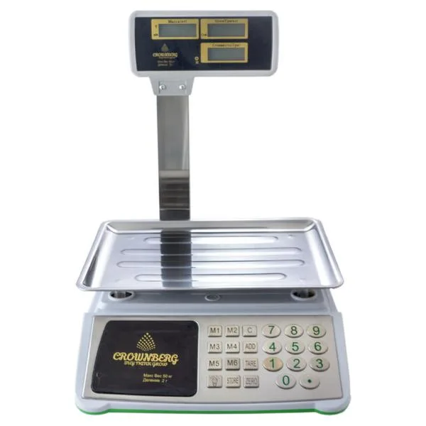 Торговые весы со счётчиком цены Crownberg CB-5008 до 50 кг