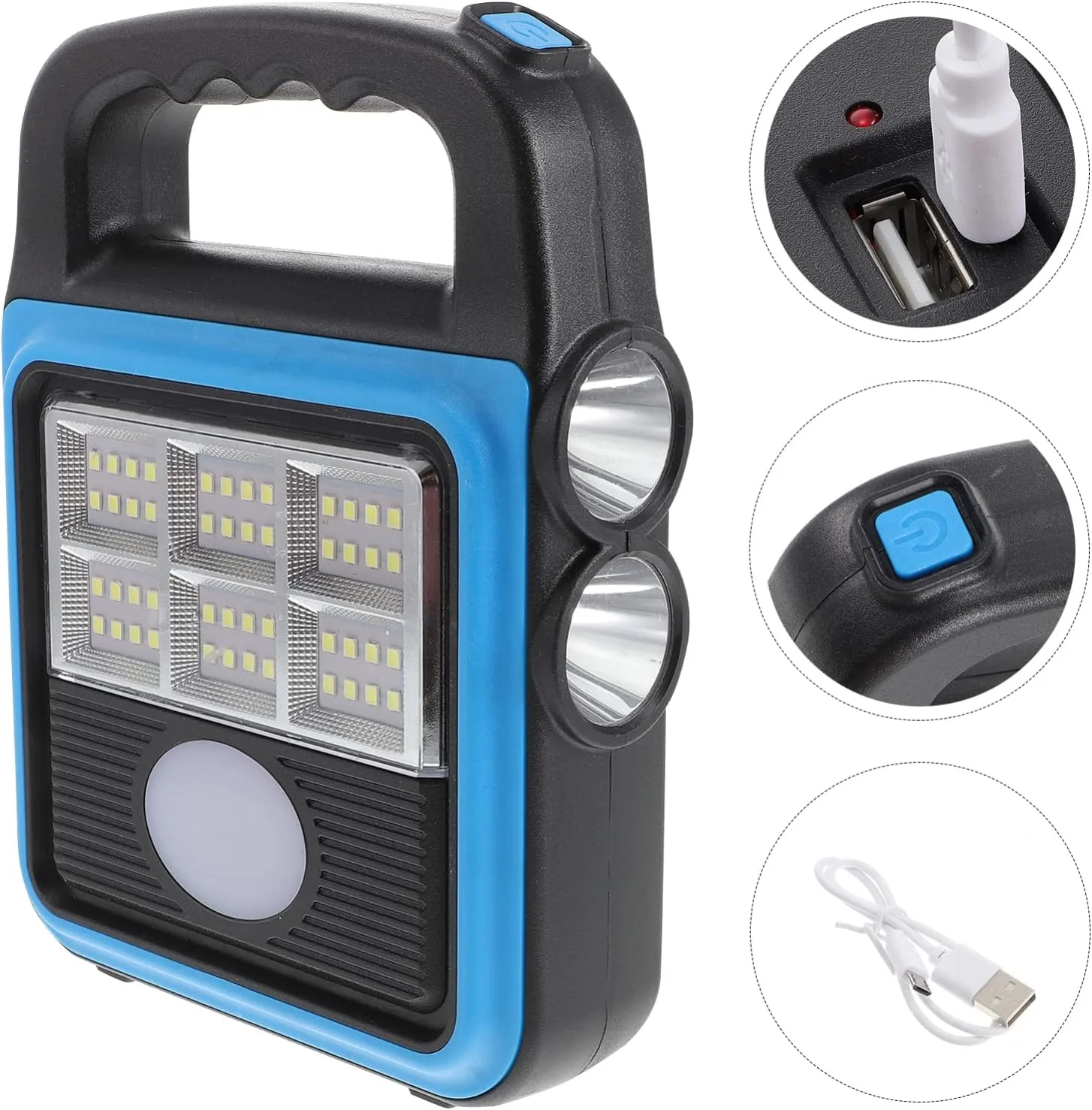 Ліхтар-прожектор Solar LED Light HS-8020 із сонячною панеллю і повербанком, 60 Вт, IP65