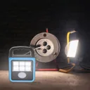 Фото 2 — Ліхтар-прожектор Solar LED Light HS-8020 із сонячною панеллю і повербанком, 60 Вт, IP65