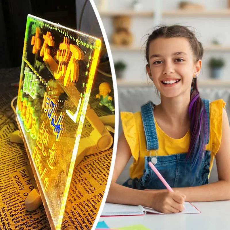 LED-дошка планер для нотаток і малювання маркером, календар, USB-світильник 3D