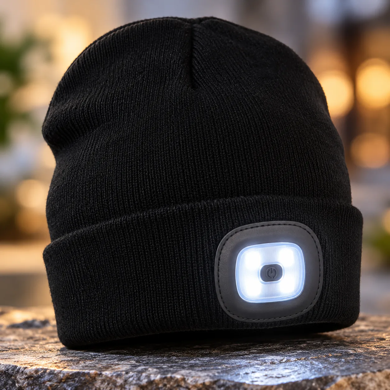 Акумуляторна шапка з LED-ліхтариками USB / Шапка B028 з подвійним підсвічуванням спереду та ззаду