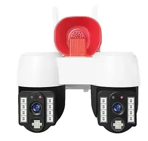 Камера відеоспостереження WiFi V380pro, поворотна 360°/90°, водонепроникна, нічне бачення, датчик руху, 4 Мп, x10 zoom