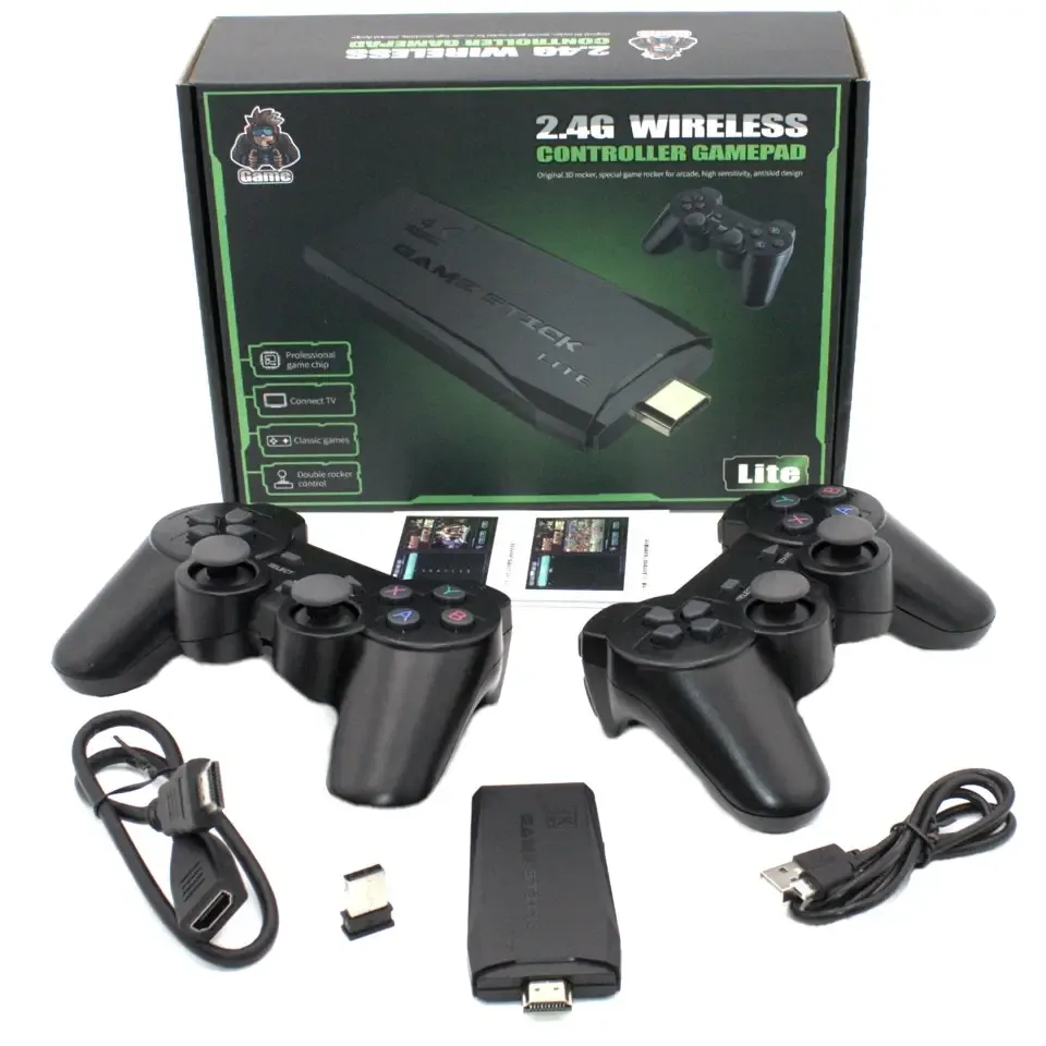 Ігрова приставка LITE GREEN 64ГБ HDMI, 3535 ігор: Dendy, Sega, Game Boy, Nintendo, Atari, PlayStation 1