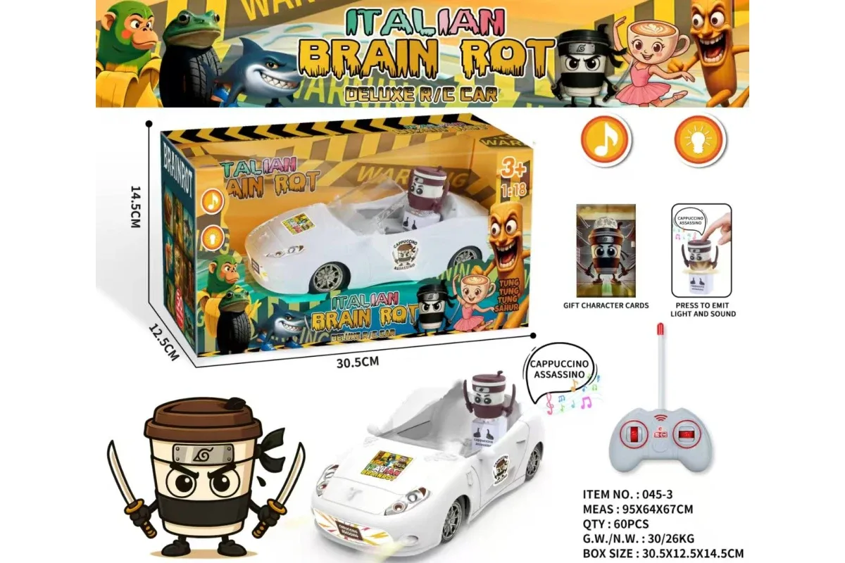 Машинка радіокерована Italian Brain Rot Deluxe R/C Car Cappuccino Assassino