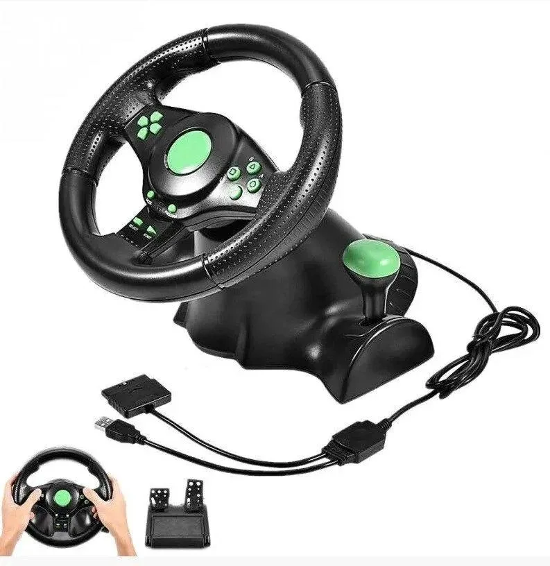Ігрове кермо з педалями Vibrating Wheel, PS3/PC/USB