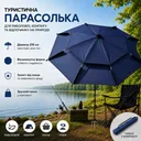 Фото 2 — Синя Парасолька туристична з чохлом 210 см / Восьмикутна парасолька для риболовлі, кемпінгу та пляжу