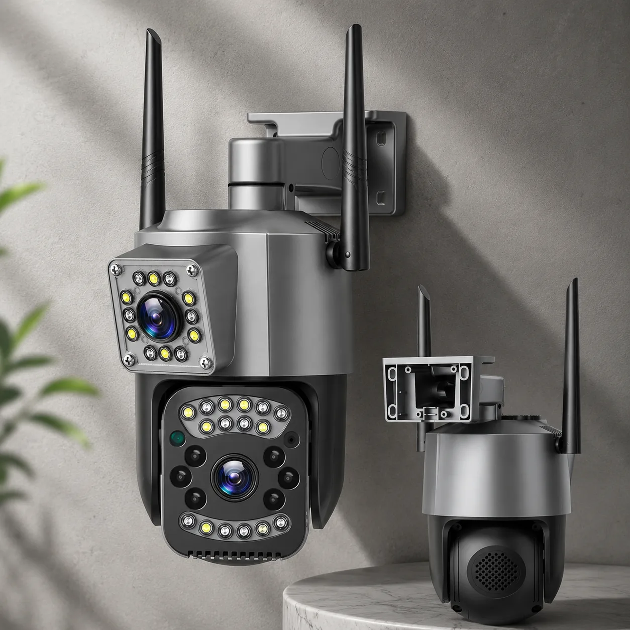 Вулична камера відеоспостереження з двома лінзами SC03 V380pro ART 8761, 4G