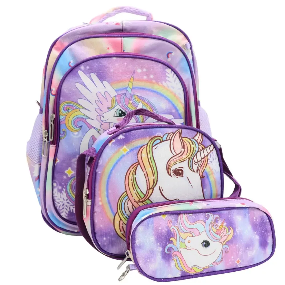 Unicorn school set 3-in-1 (backpack + pencil case + bag) 43×20×31 cm