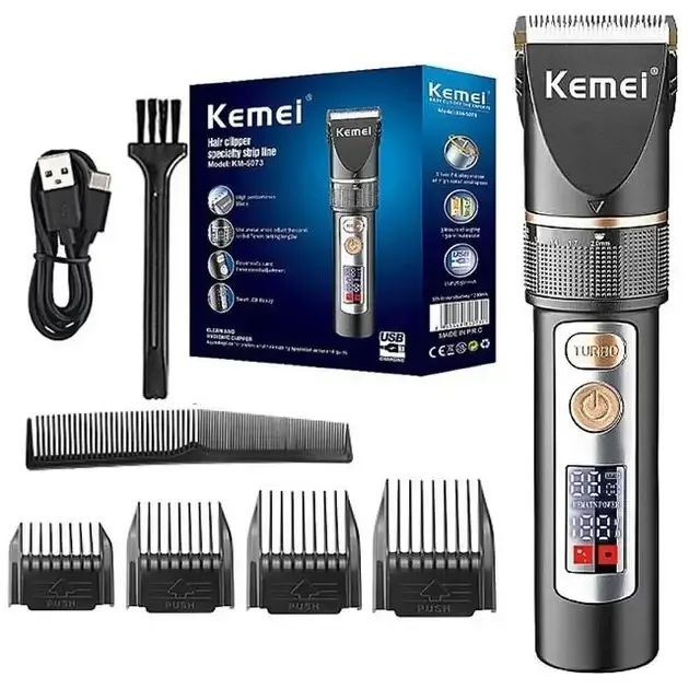 Акумуляторна машинка для стрижки волосся Kemei KM-5073