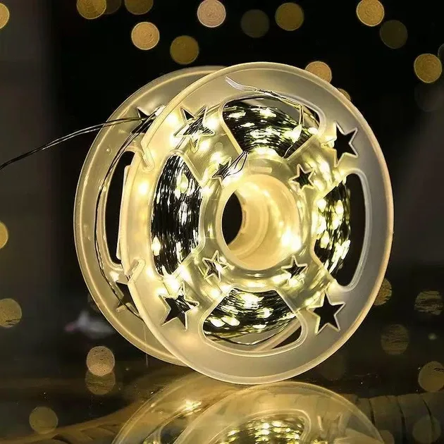 Гірлянда світлодіодна Роса 200 м, теплий білий, зелений провід, 2000 LED, з пультом