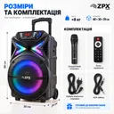 Фото 5 — Портативна колонка ZPX Audio ZX-7780 BT з мікрофоном USB/Bluetooth/FM/LED/TWS 350W + пульт ДК