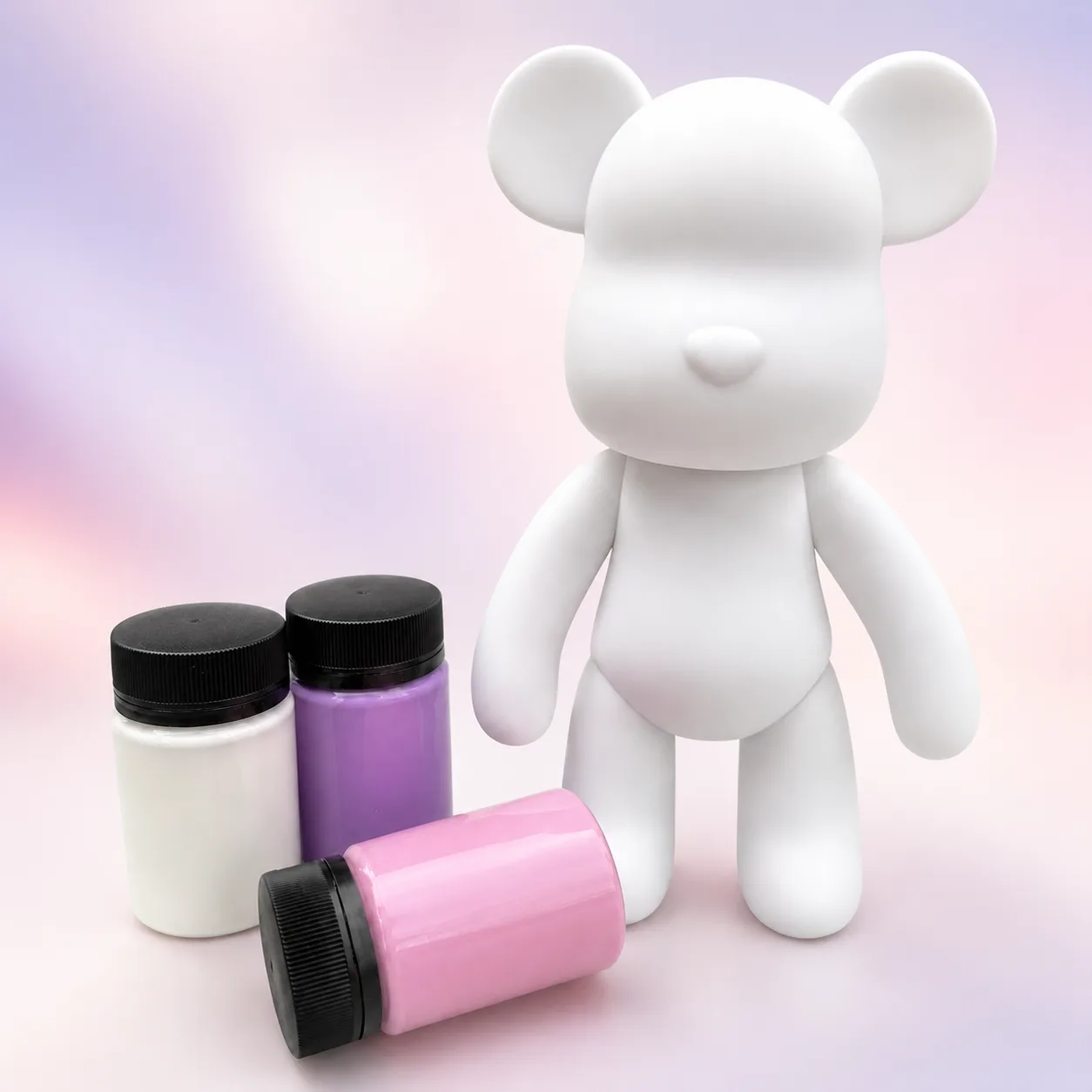 DIY Creative Fluid Bear 23 cm craft set with 3 paints