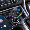 Фото 2 — Автомобільний FM-трансмітер Bluetooth HM103 зі швидкою зарядкою / Модулятор PD/QC 3.0, USB Type-C та RGB-підсвічуванням
