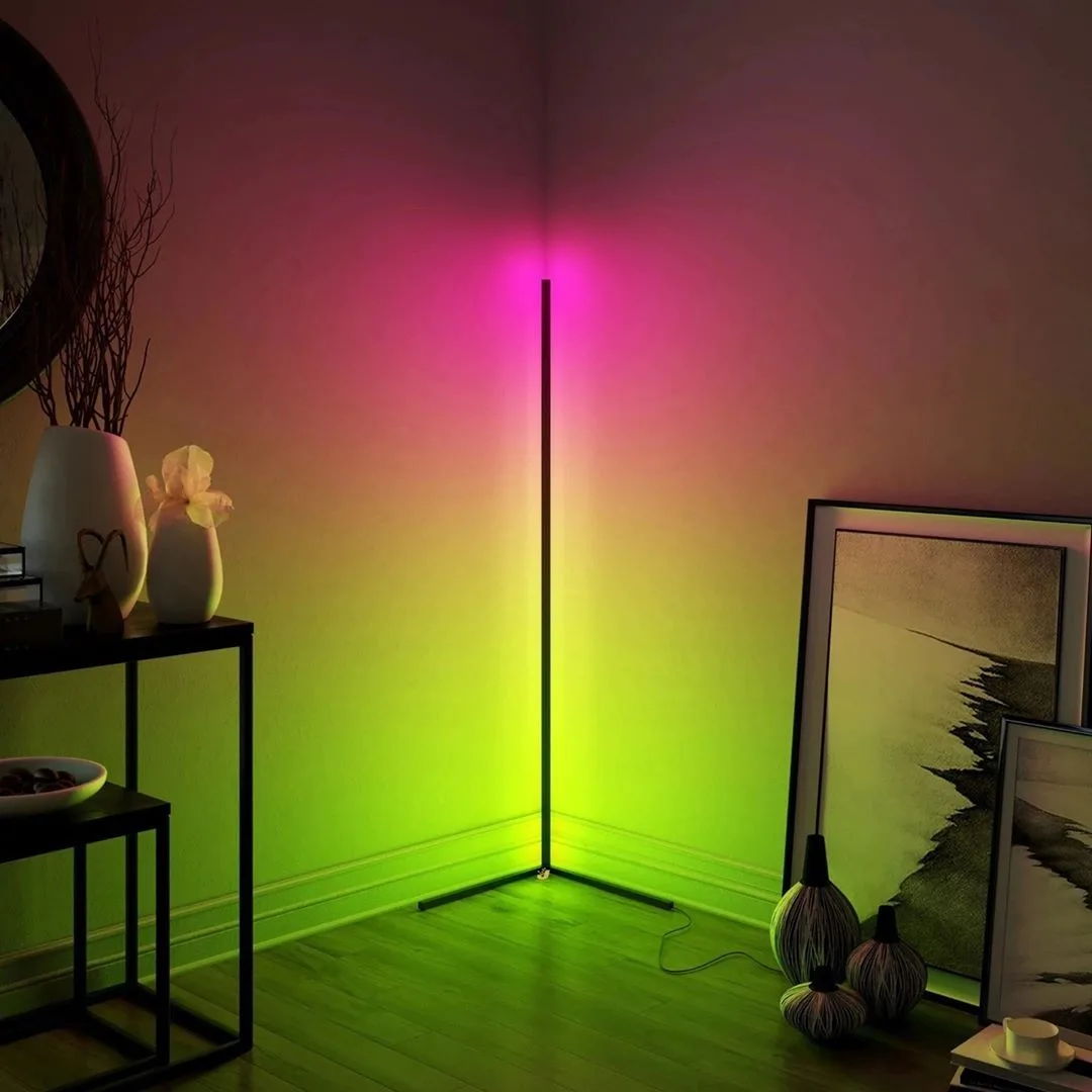 Кутовий LED торшер Ledox Design, пульт ДУ, регульована яскравість, 330 колірних комбінацій