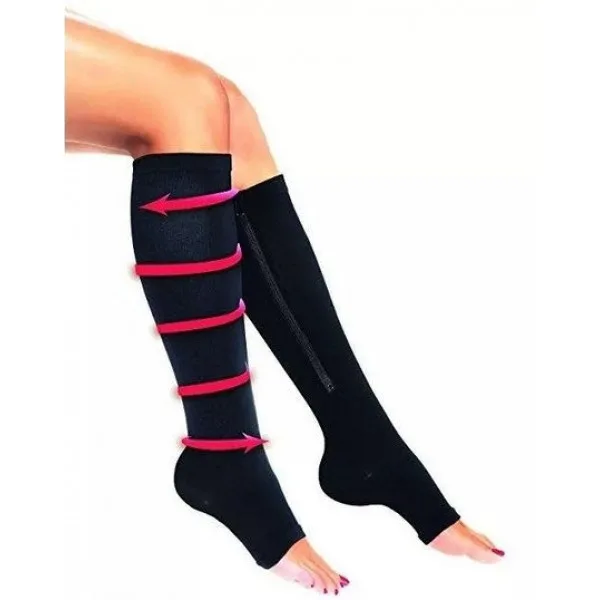 Гольфы компрессионные Zip Sox от варикоза, черные