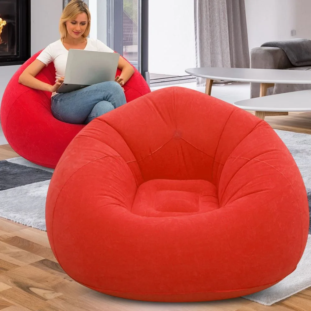 Крісло-пуф надувне Inflatable Sofa (крісло-мішок) 110×110×85 см, червоне