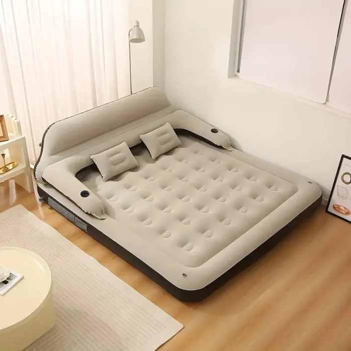 Inflatable bed-sofa 2-in-1 with headboard & pillow, + pump, King Size 200x150x70 cm