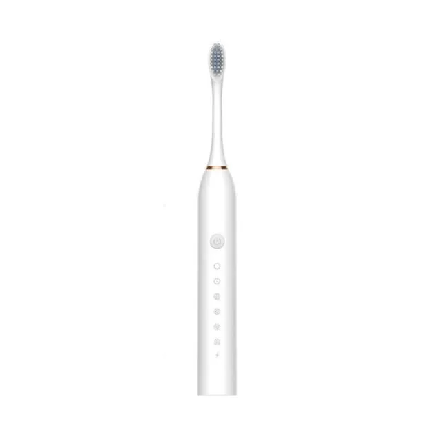 Електрична зубна щітка Sonic Toothbrush Х-3, ультразвукова, акумуляторна, 4 насадки, біла