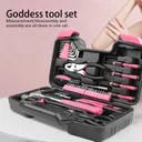 Фото 2 — Набір інструментів Apollo Precision Tools, 39 предметів, у кейсі, рожевий