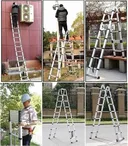 Фото 5 — Сходи-стрем'янка телескопічна складана, 5,80 м (2,9+2,9), алюмінієва