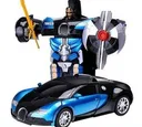 Фото 3 — Машинка-трансформер Bugatti Robot Car, 18 см, синя, з пультом