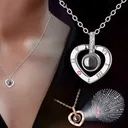 Фото 3 — Кулон-підвіска з проєкцією "I love you" на 100 мовах світу, у формі серця