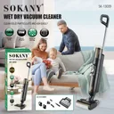 Фото 5 — Акумуляторний вертикальний пилосос SOKANY SK-13039 2в1 для сухого та вологого прибирання 175 Вт HEPA-фільтр