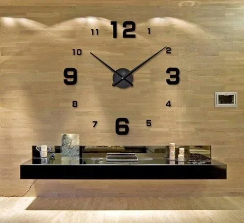 Настінний годинник 3D «DIY Clock» з цифрами, 60-120 см, чорний
