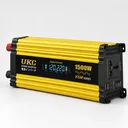 Фото 1 — Автомобільний інвертор напруги 12-220V, 1500 Вт, 2xUSB, жовтий