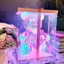 Фото 2 — Геометричний ведмедик Love Bear з LED підсвіткою, USB, рожеве серце