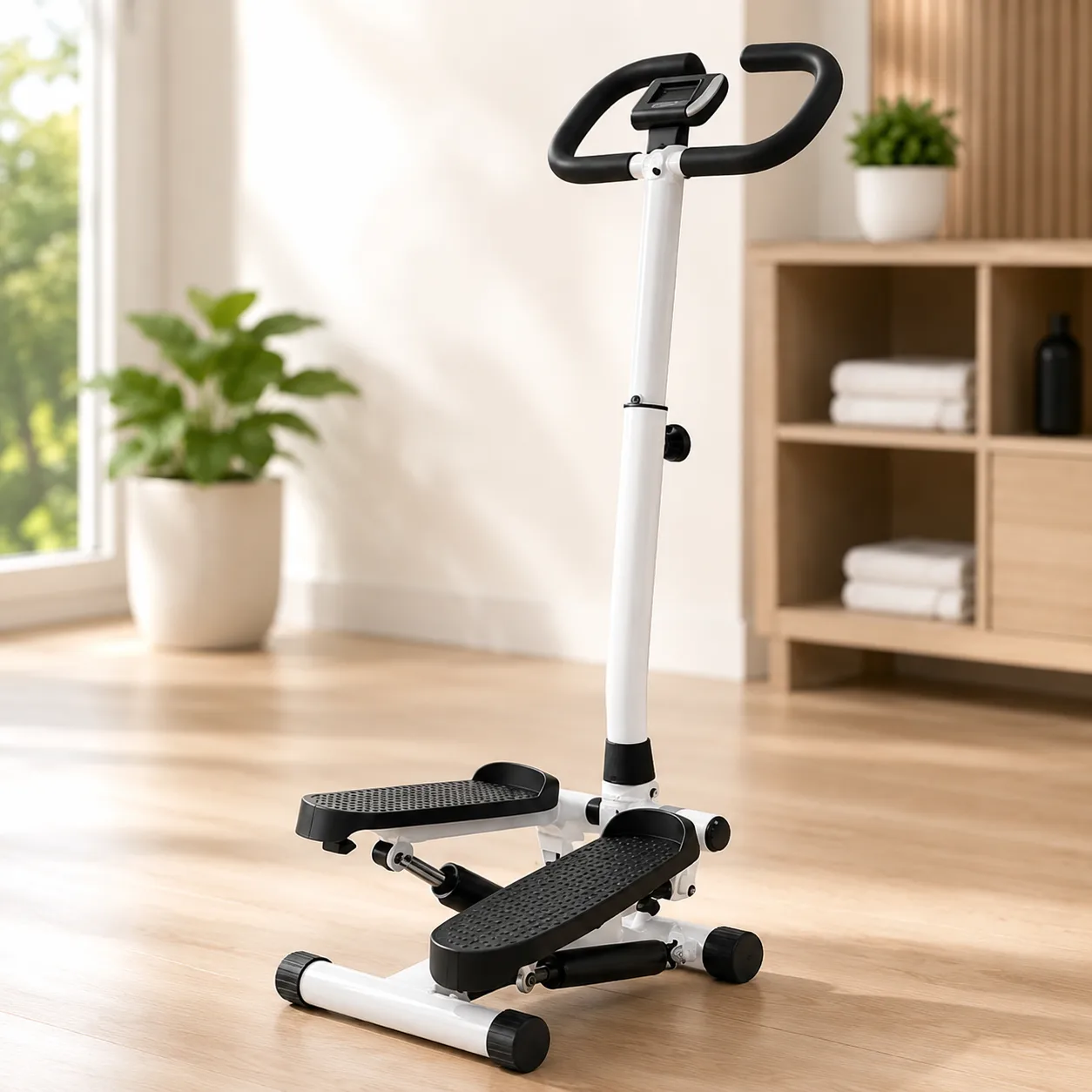 Fitness Stepper up to 150 kg / Hydraulic Stepper with LCD Display and Adjustable Height