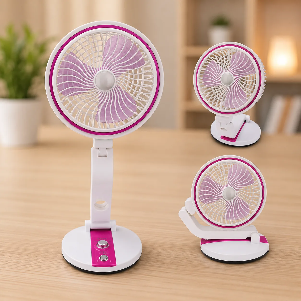 Вентилятор настільний акумуляторний Hurry Bolt HB-2019, USB, 1600 мАг, LED підсвічування