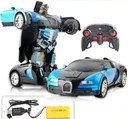 Фото 5 — Машинка-трансформер Bugatti Robot Car, 18 см, синя, з пультом