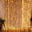 Фото 2 — Гірлянда-штора Водоспад USB 3x2 м, теплий білий, 200 LED + пульт
