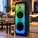 Фото 1 — Портативна акустична система ZPX ZX-7779 400 Вт  / Бездротова колонка з LED-підсвіткою + 2 бездротові мікрофони