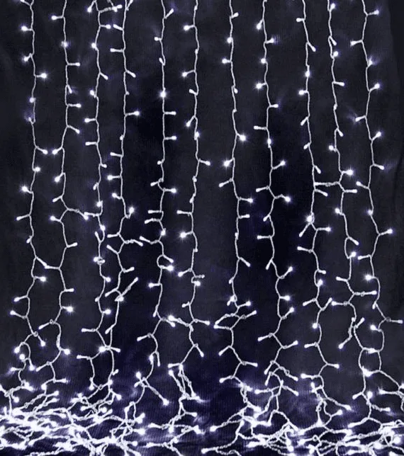 Curtain Light Waterfall 320-400L, 3x3 m, 10x32 bulbs, white (7150)