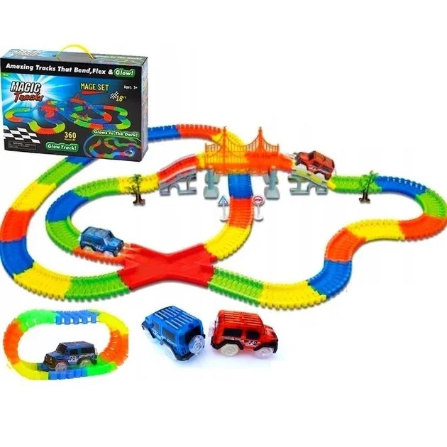 Magic Tracks гоночна траса, що світиться, 360 деталей