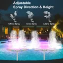 Photo 3 — Solar-powered pool fountain with RGB lighting, foldable, dual nozzle