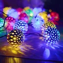 Фото 3 — Гірлянда світлодіодна Кулька металева золота, 20 LED, мультиколір