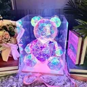 Фото 1 — Геометричний ведмедик Love Bear з LED підсвіткою, USB, рожеве серце