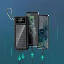 Фото 3 — Повербанк Y90 із сонячною батареєю, 50000 мАг, 3 кабелі (micro USB, Type-C, Lightning)