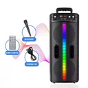 Фото 3 — Портативна Bluetooth колонка-караоке TTD-2806, RGB-підсвічування, мікрофон, пульт ДК