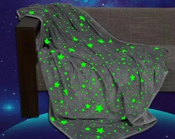 Серый Детский плед-покрывало Magic Blanket, светящийся в темноте, 150х200 см