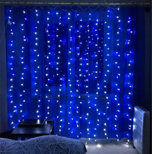 Гірлянда-завіса «Штора» на вікно, 200 LED, 3x3 м, синя, USB