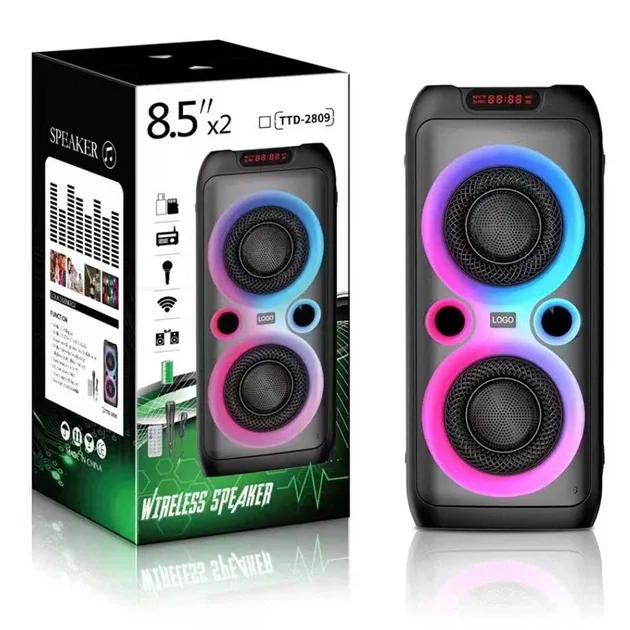 Колонка Bluetooth TTD-2809, 20 Вт, з караоке-мікрофоном, пультом і підсвічуванням