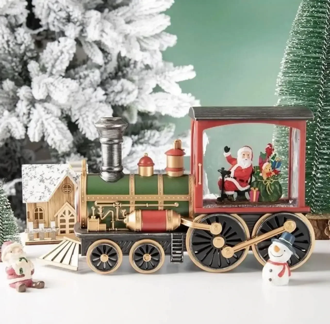 Новорічний нічник з музикою та блискітками XMAS 2110, 17x32x9.5 см, USB/3xAA