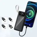 Фото 4 — Повербанк Y90 із сонячною батареєю, 50000 мАг, 3 кабелі (micro USB, Type-C, Lightning)